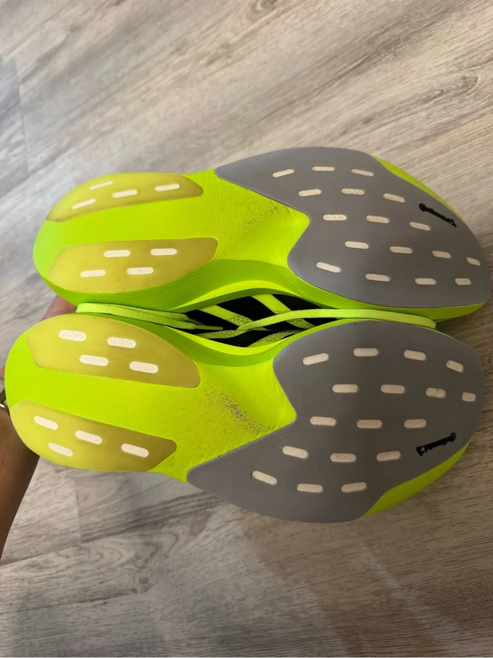 adidas Adizero Neon Yellow with Black Women's Athletic Running Shoes